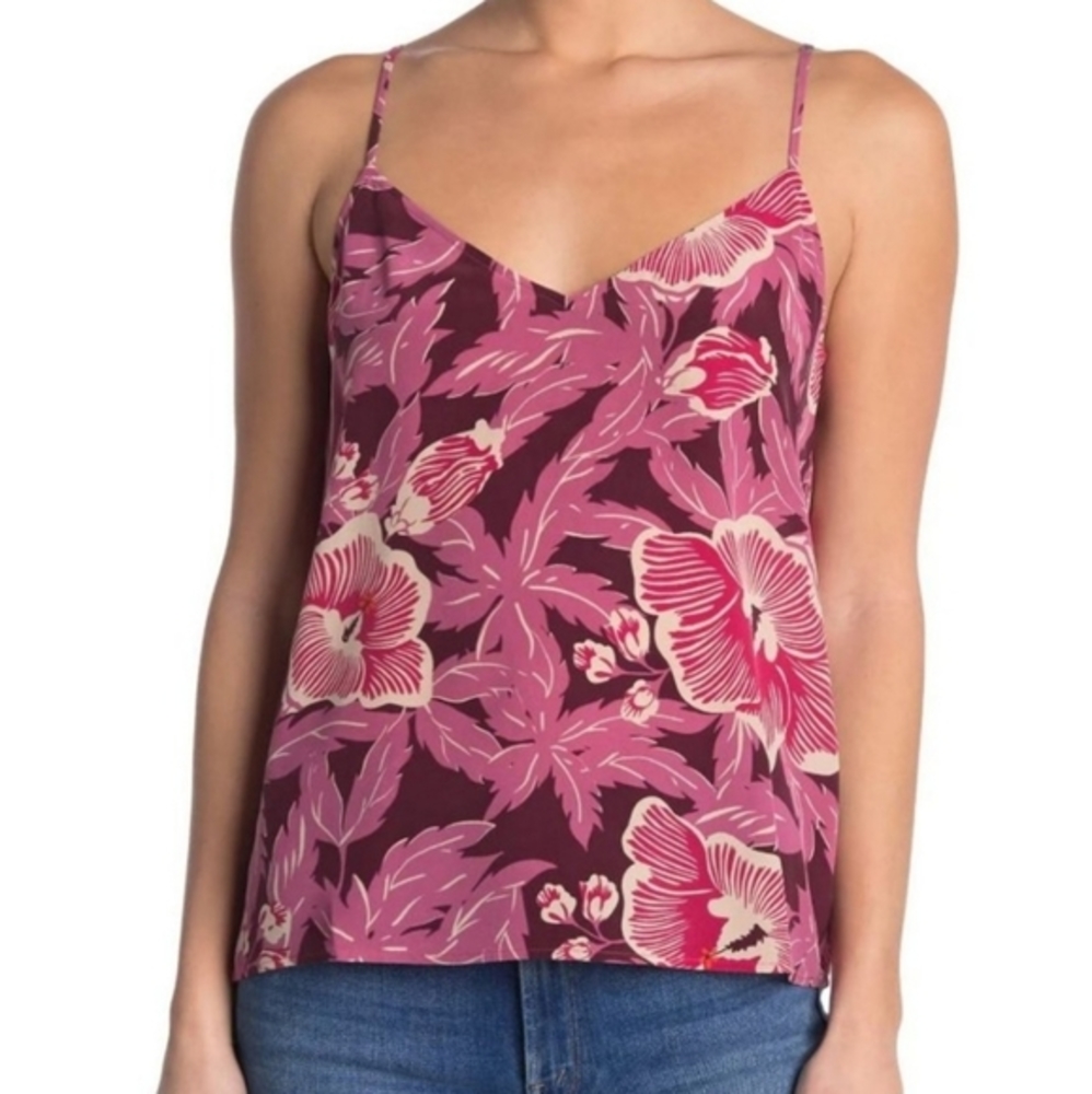 Equipment Size M Layla Pink Red Violet Hawaiian Print Camisole Tank Top
